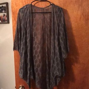 Army green lace cardigan